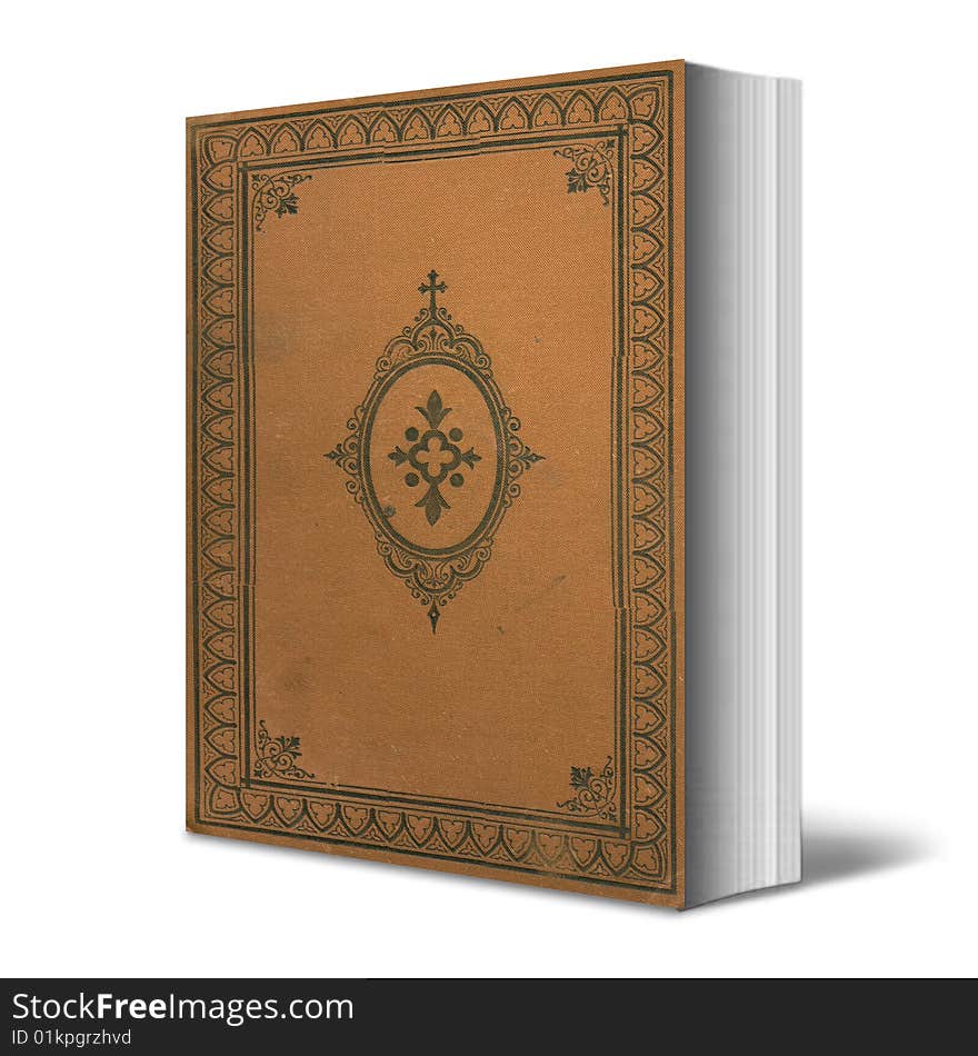 Book with generic design on a white background