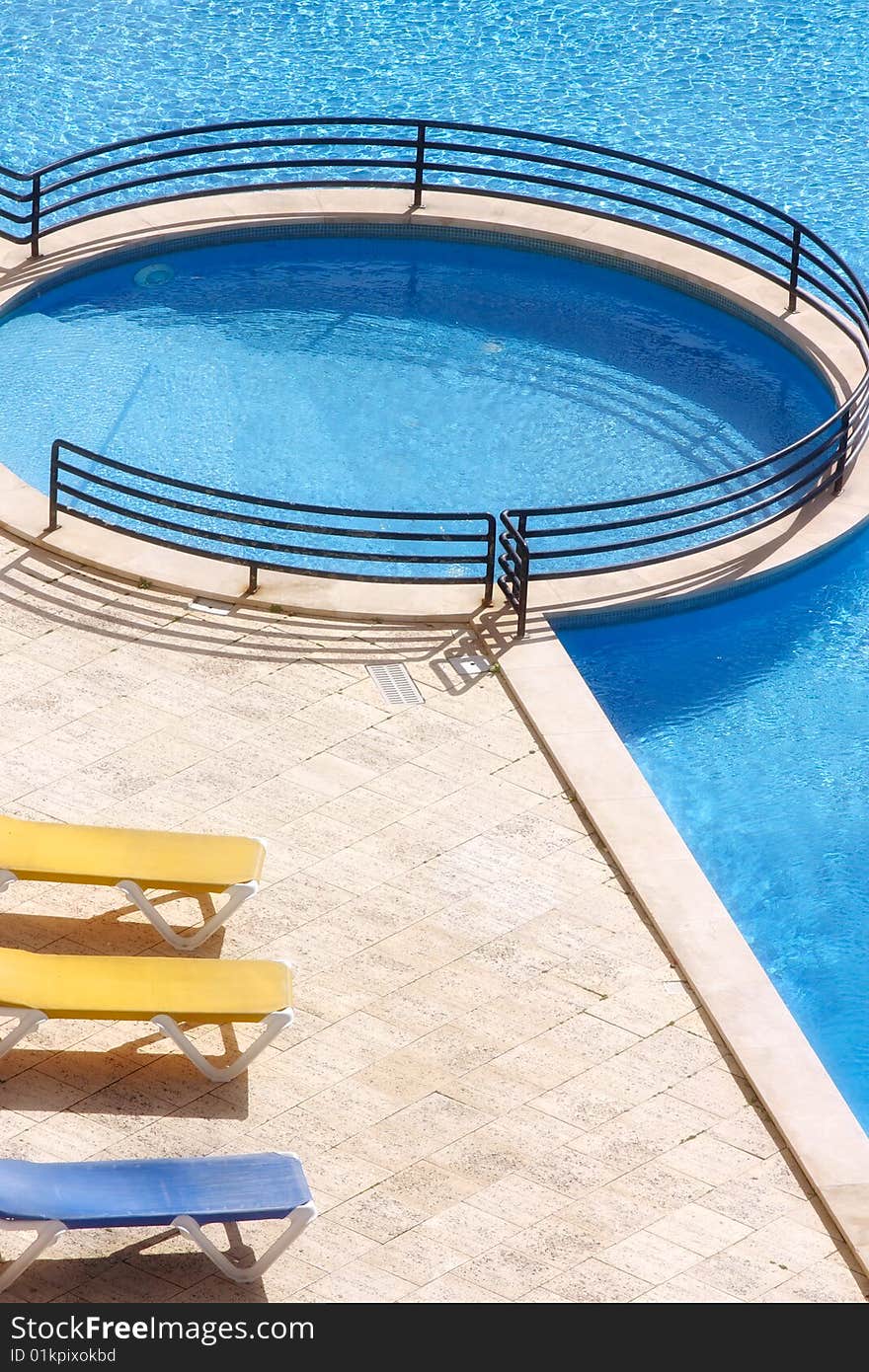 Refreshing in the hotel pool. Refreshing in the hotel pool