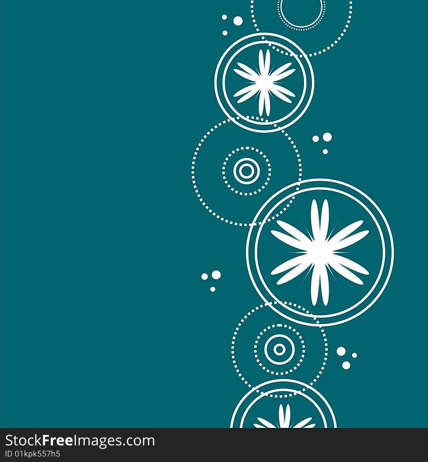 Flowers in circle with color background. Flowers in circle with color background