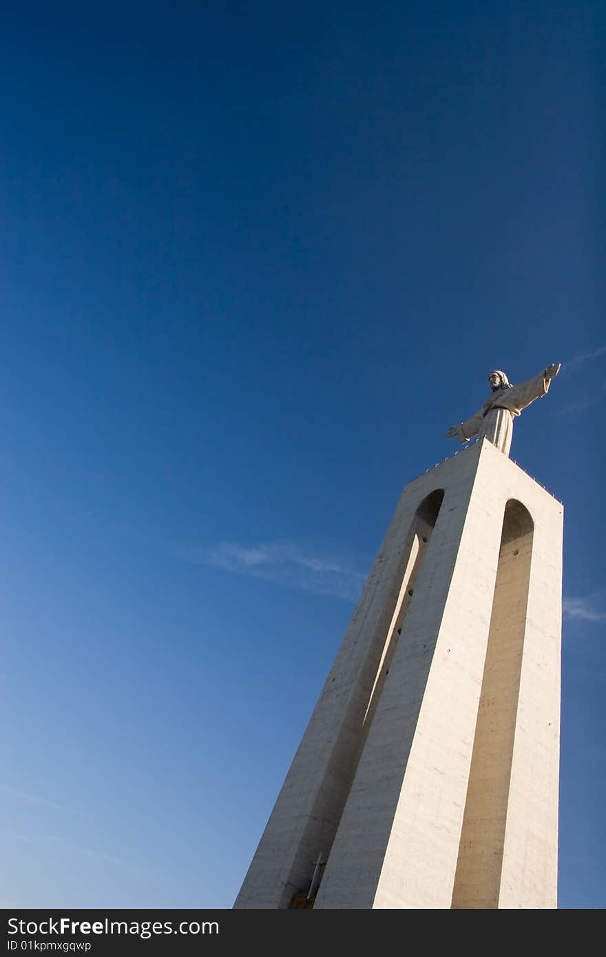 Christ statue with beautiful cloud sky. Christ statue with beautiful cloud sky