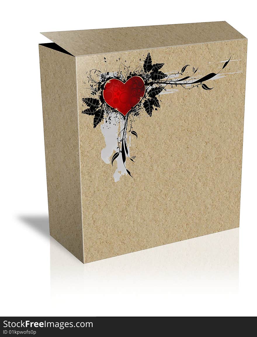 Box with a gift for Valentine's Day