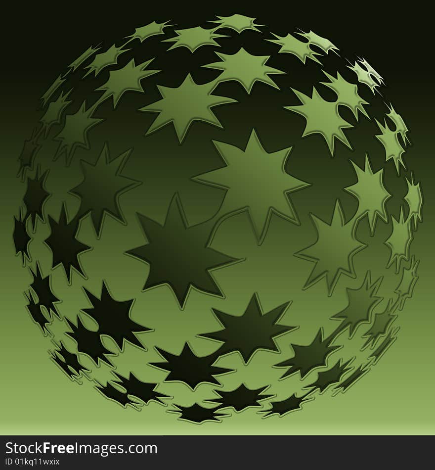 Color stars on the sphere. Color stars on the sphere