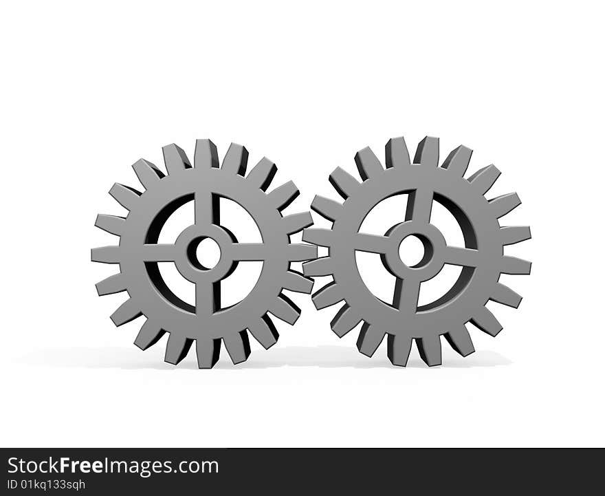 Two Gears Joined Together