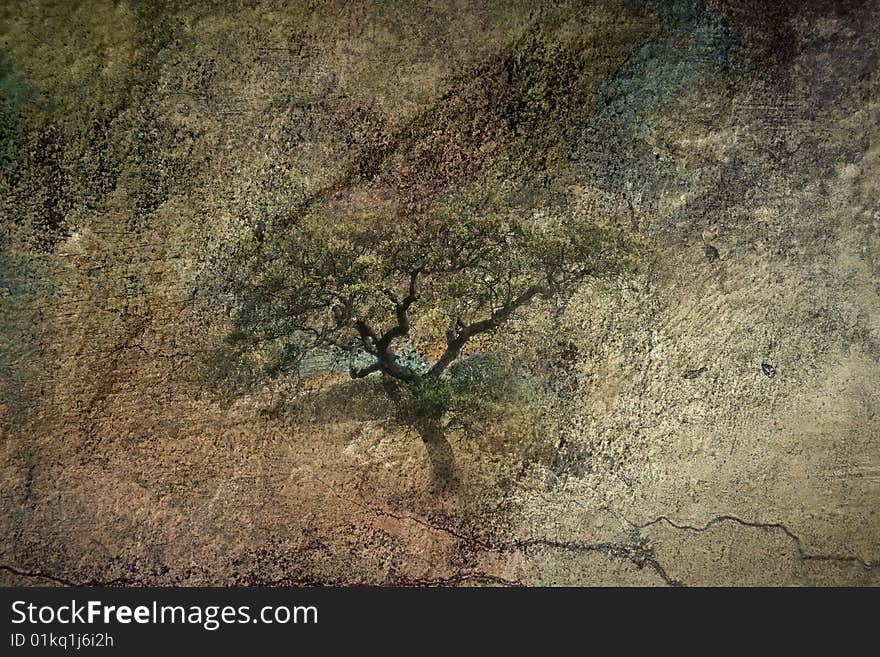 Abstract background with a tree