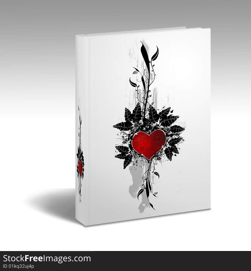 Book with a heart design on the front