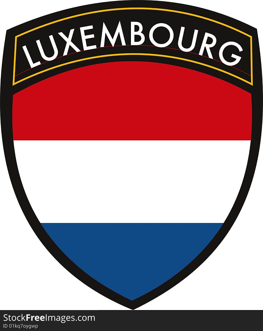 Vector luxembourg crest flag on withe background. Vector luxembourg crest flag on withe background