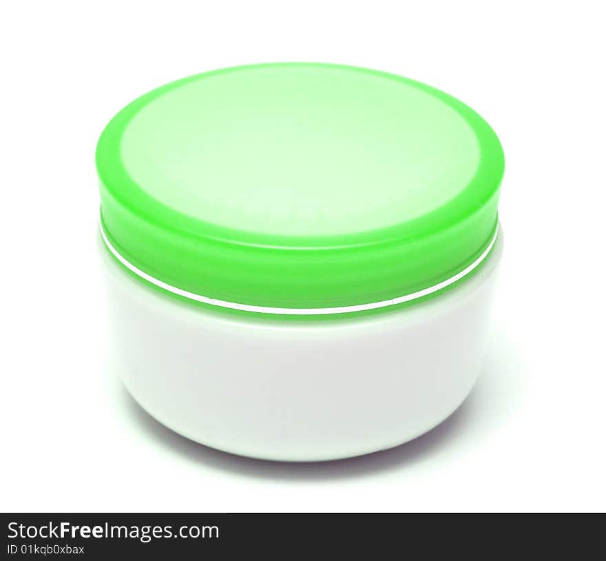 Jar of cream isolated on white background