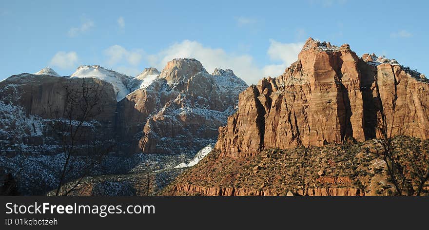 Snow in Zion National Park