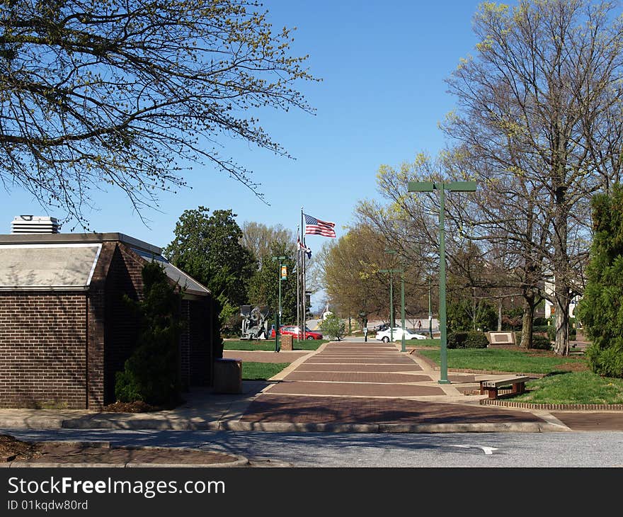 A view of downtown Hickory North Carolina in the spring of the year. A view of downtown Hickory North Carolina in the spring of the year