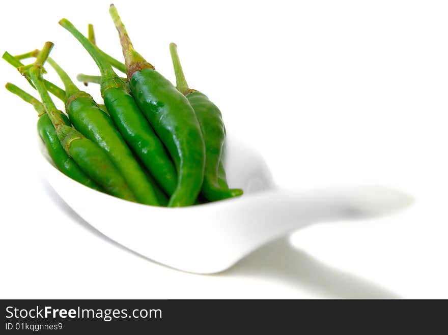 Close up capture on green spicy chili. Close up capture on green spicy chili