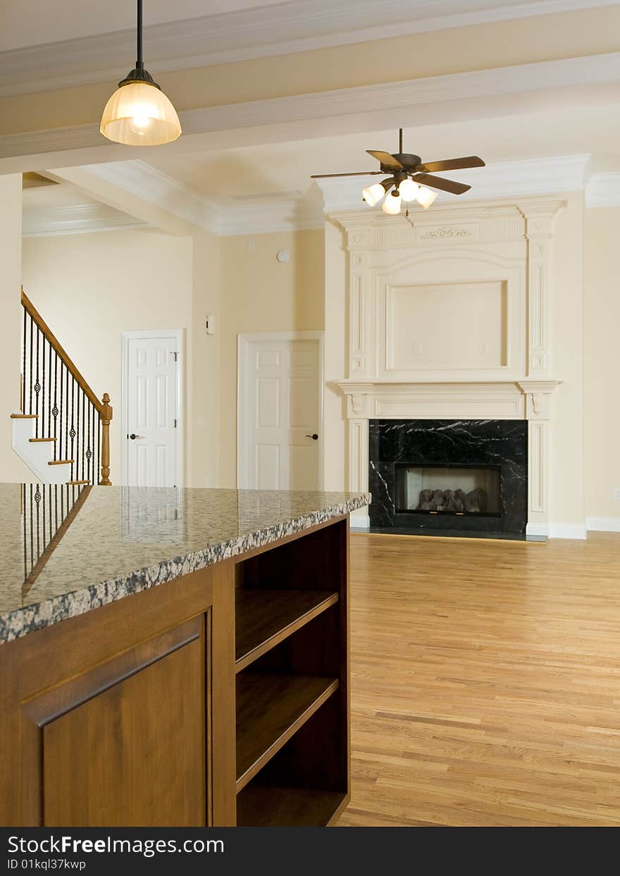 Luxury Home Countertop And Family Room