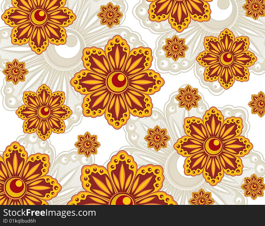 Orange flowers wallpaper