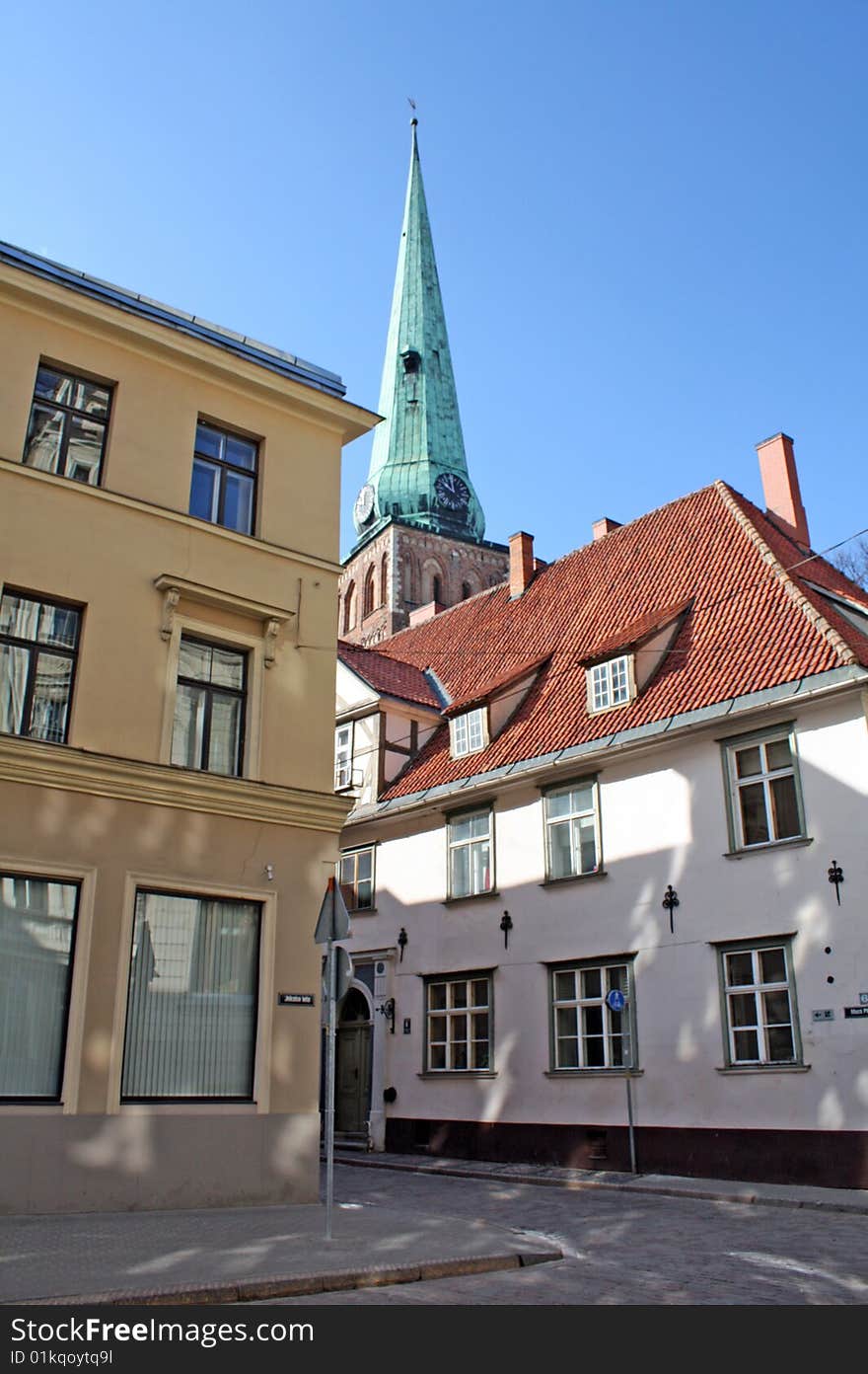 Walking through old town of Riga / on UNESCO list of cultural heritage