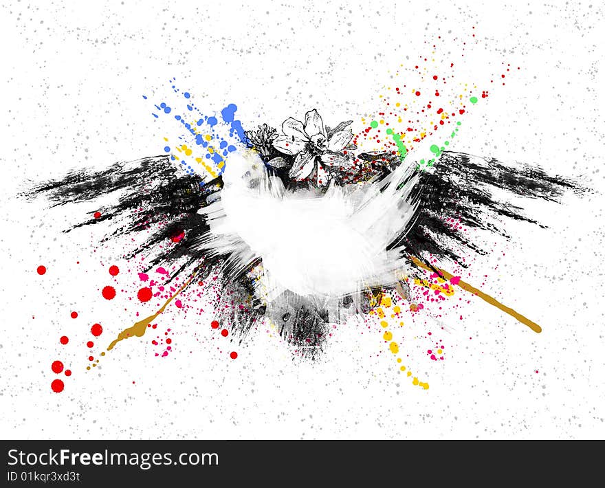 Graphic Wings on White Background. Graphic Wings on White Background