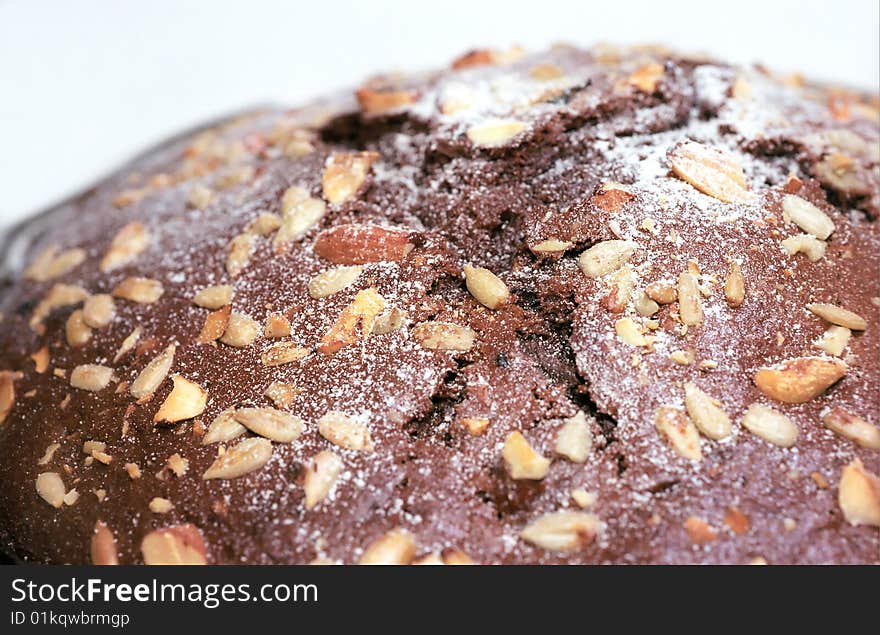 Chocolate cake close up