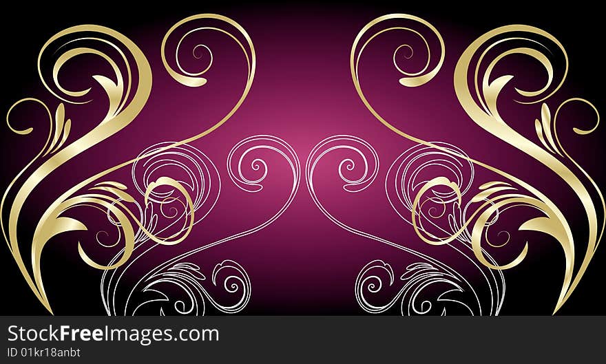 Red floral vector background for design (vector)