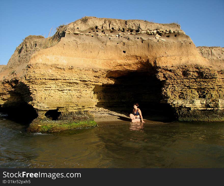 Cliff with grotto.