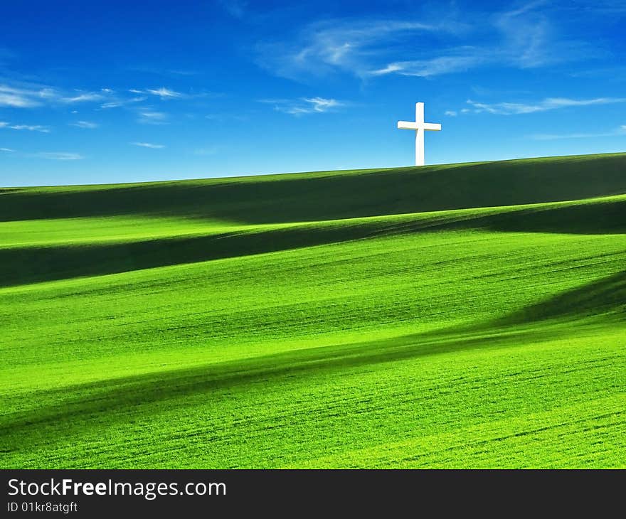 Cross in the field