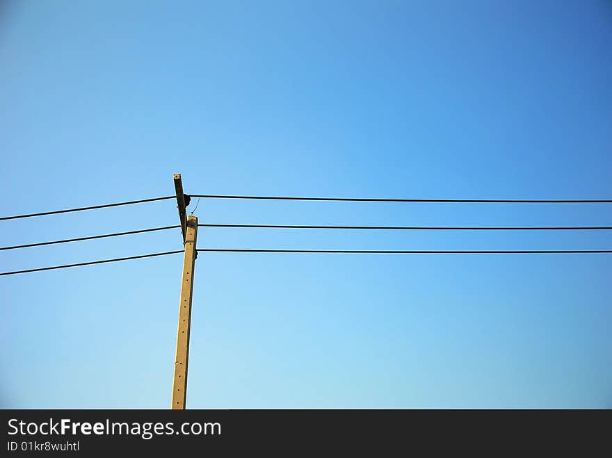 Wires of electricity and clear sky