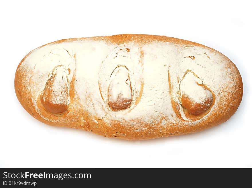 Bread isolated over white