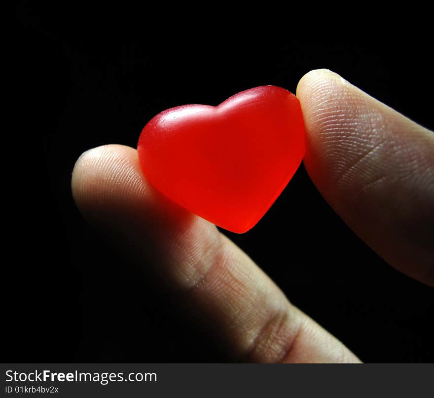 Red Heart In The Finger