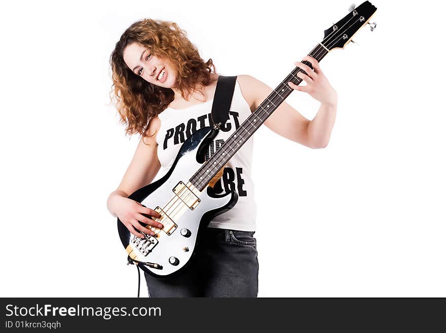 Sweet girl with a guitar