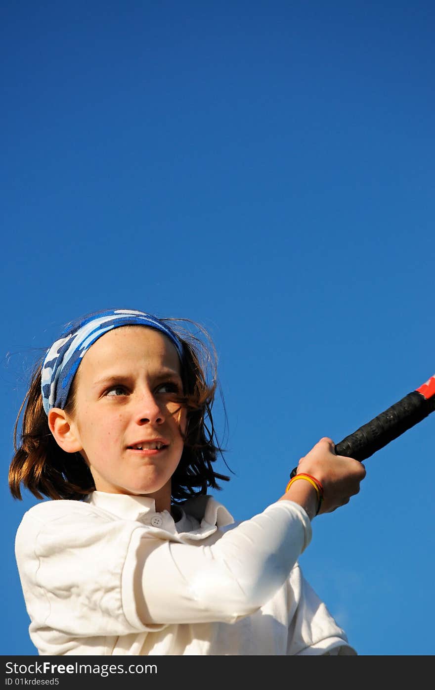 Girl playing tennis