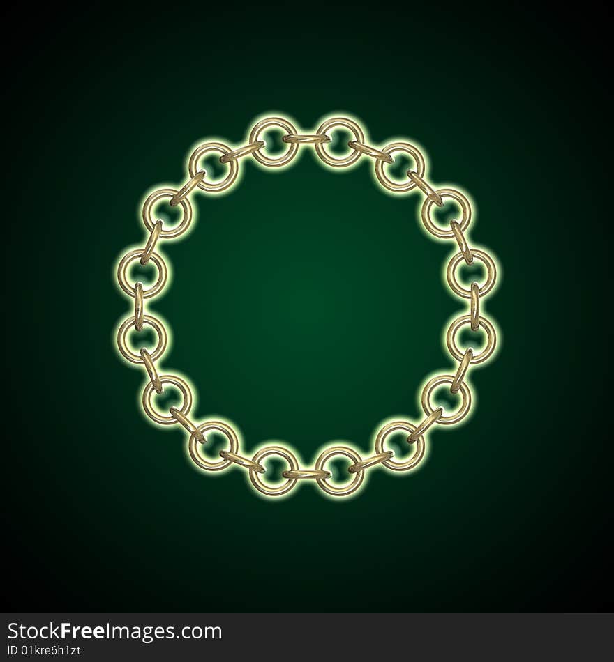 A chain on green background.