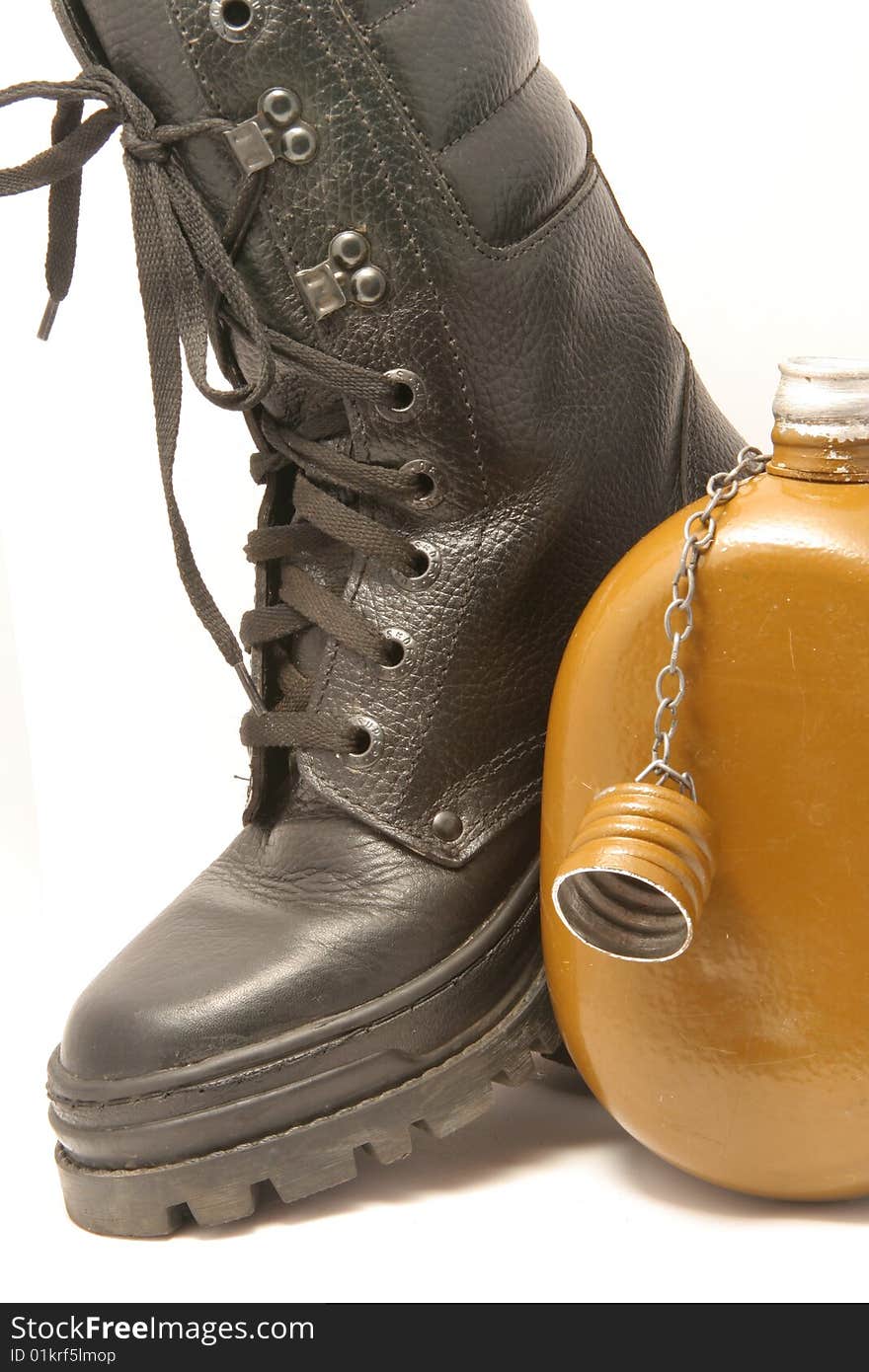 Boot with a flask