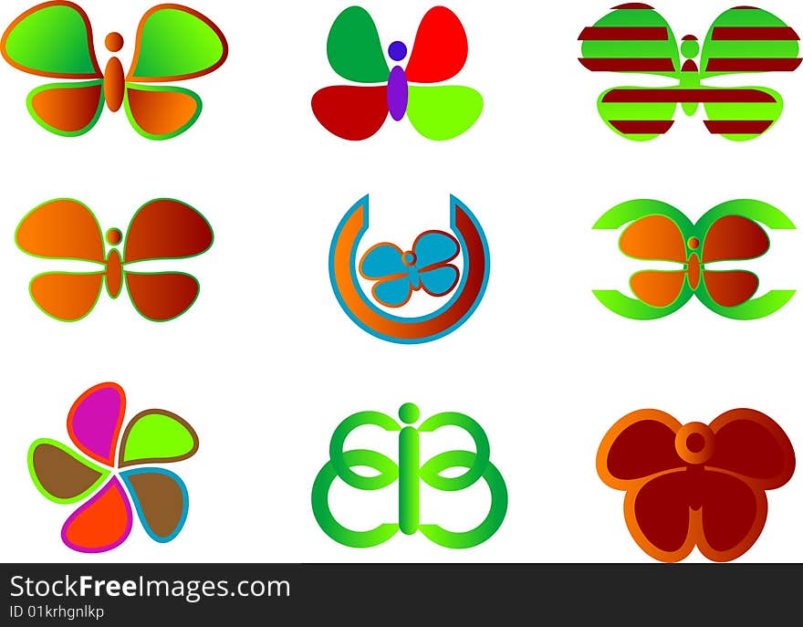 Set of symbols- nature/ buttrfly