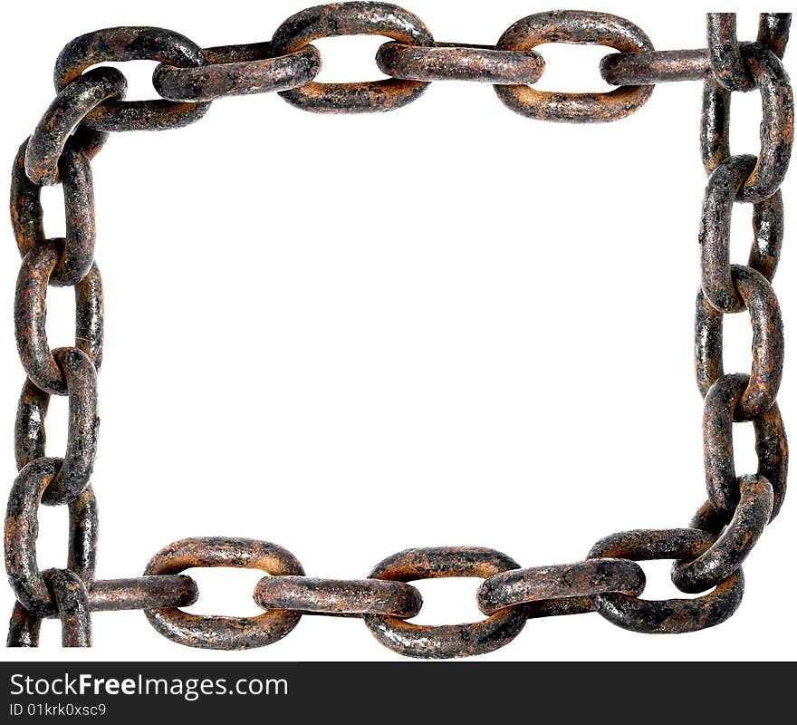 Picture frame made from old rusty chain. Picture frame made from old rusty chain