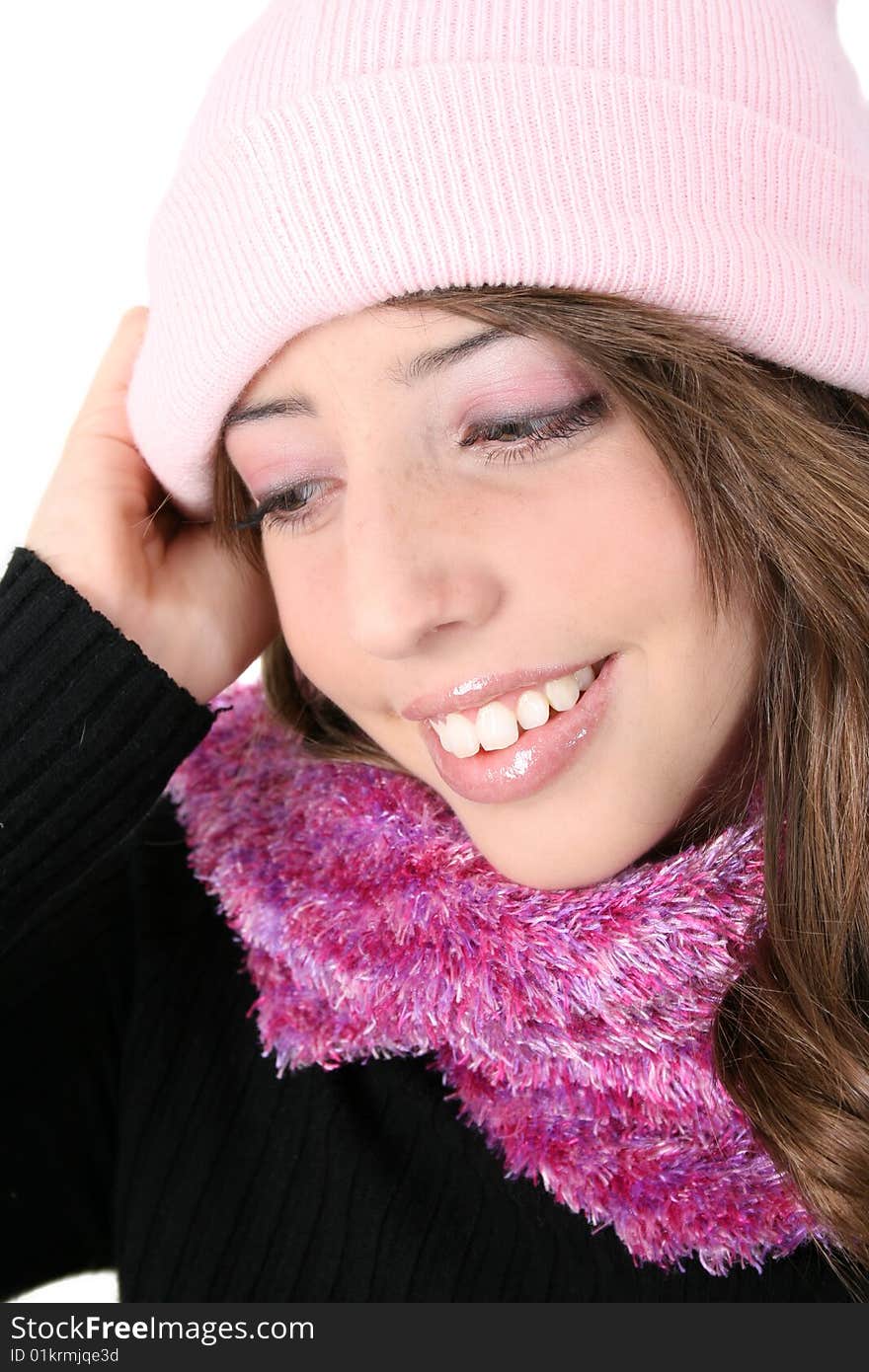 Beautiful teenage female model in winter attire. Beautiful teenage female model in winter attire