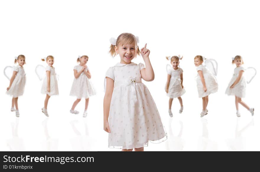 Angels isolated on a white background