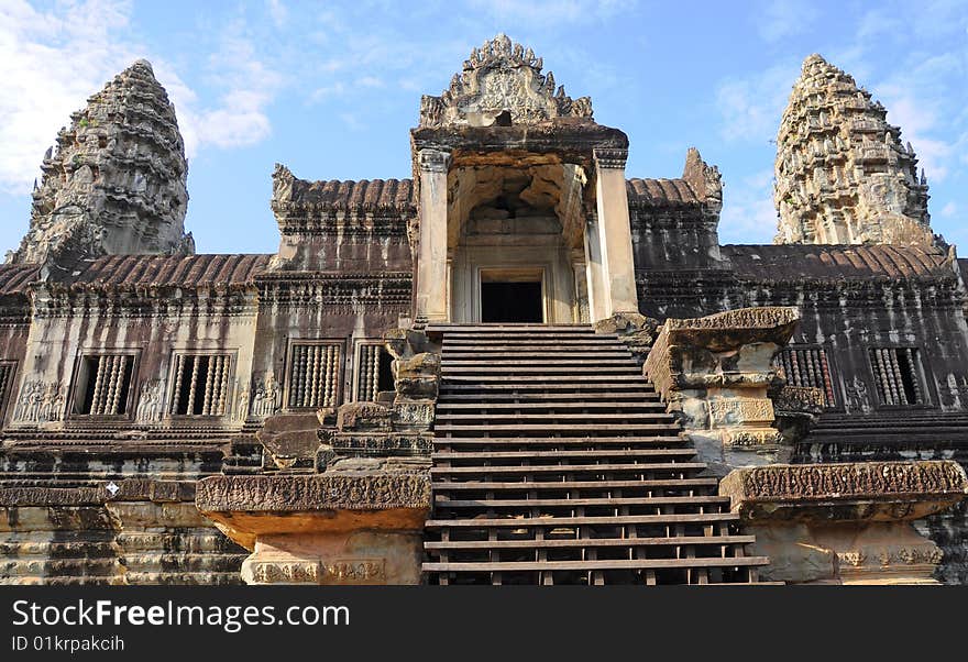 Ancient temple at Ankor Thom complex near Siem Reap, Cambodia