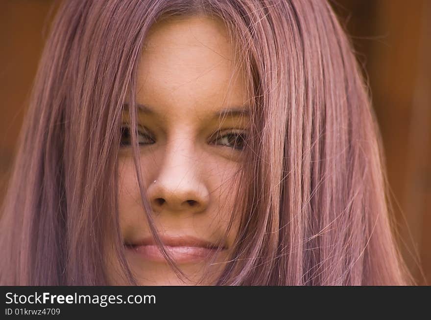 Attractive Young Woman With Wispy Hair