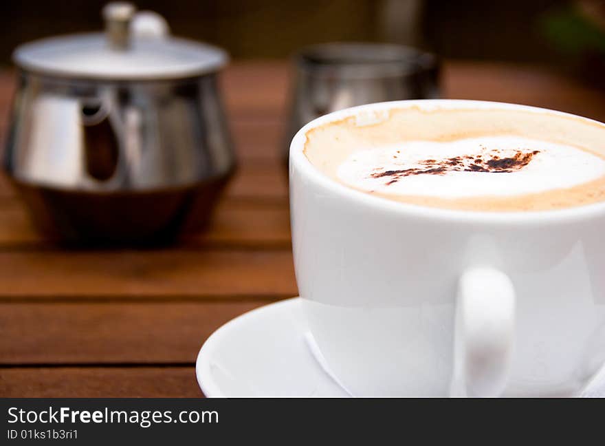 Cup of cappuccino with selective DoF. Cup of cappuccino with selective DoF