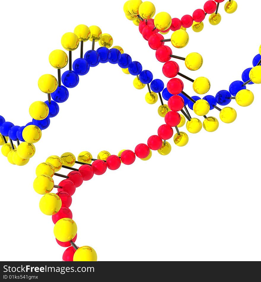 DNA from bright color spheres and rods