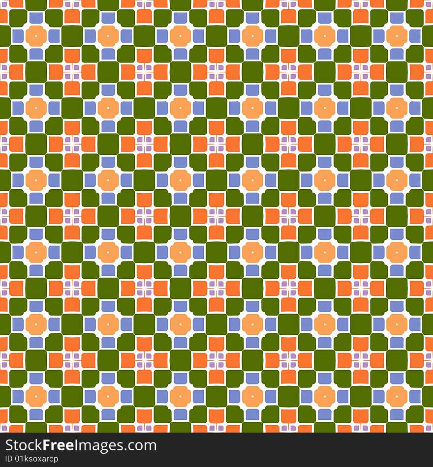 Festive Square And Flower Pattern