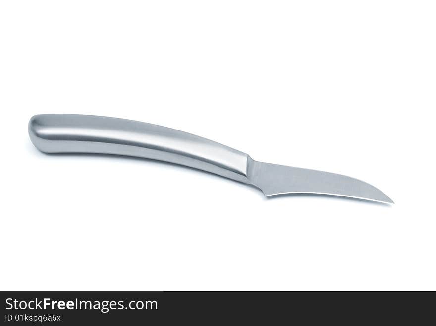 New kitchen knife on a white background