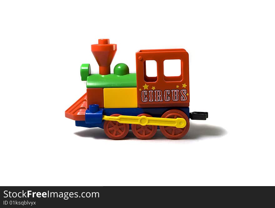 Model of a steam locomotive on a white background. Model of a steam locomotive on a white background