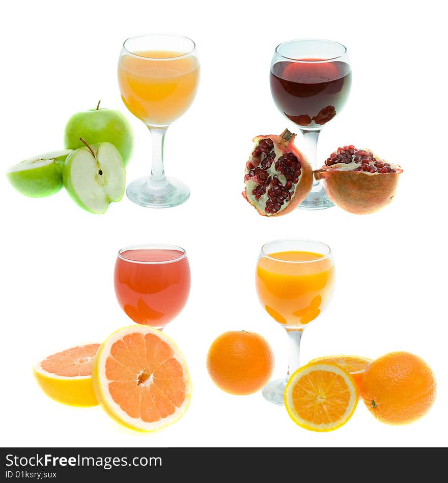 Different juice and fruits