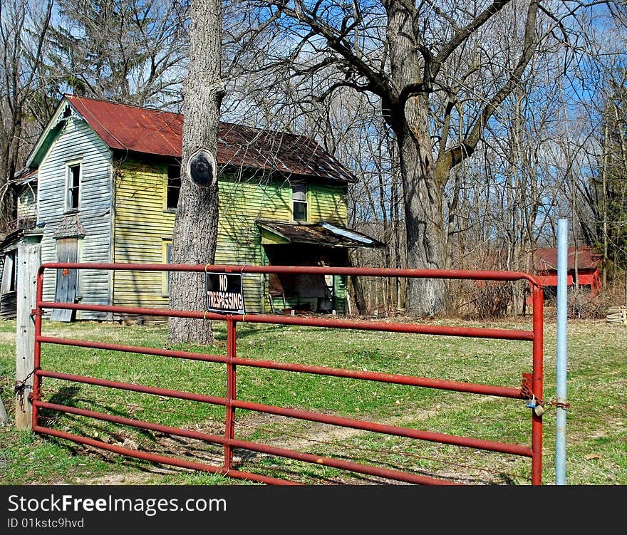 Abandoned spooky farm house