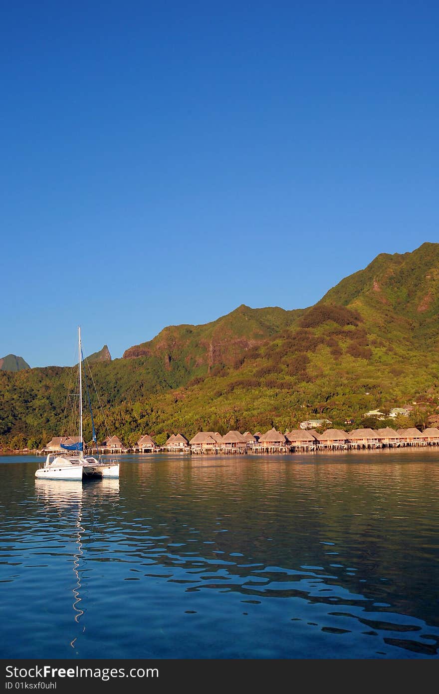 Sail Boat At Anchor