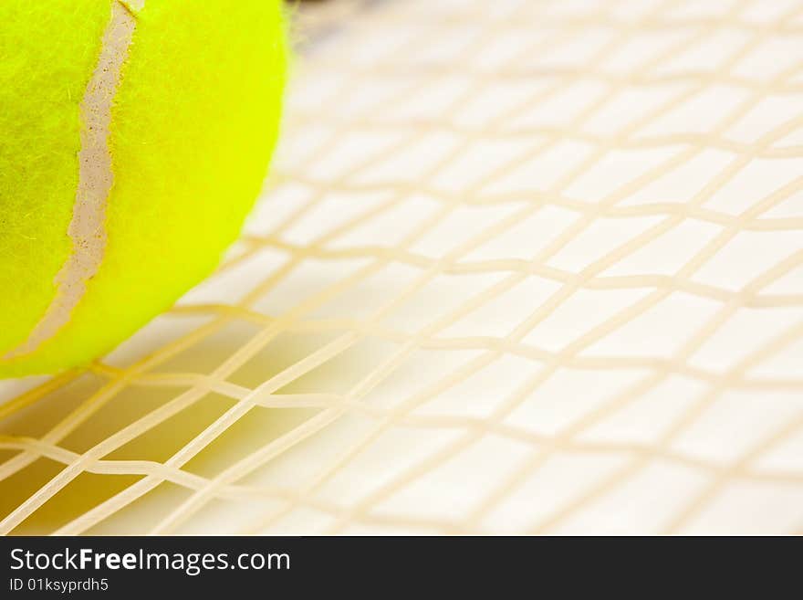 Abstract Tennis Ball, Racquet and Strings