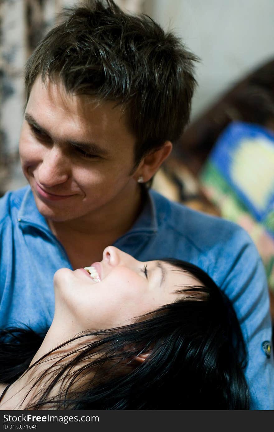 Happy young couple is laughing. Happy young couple is laughing