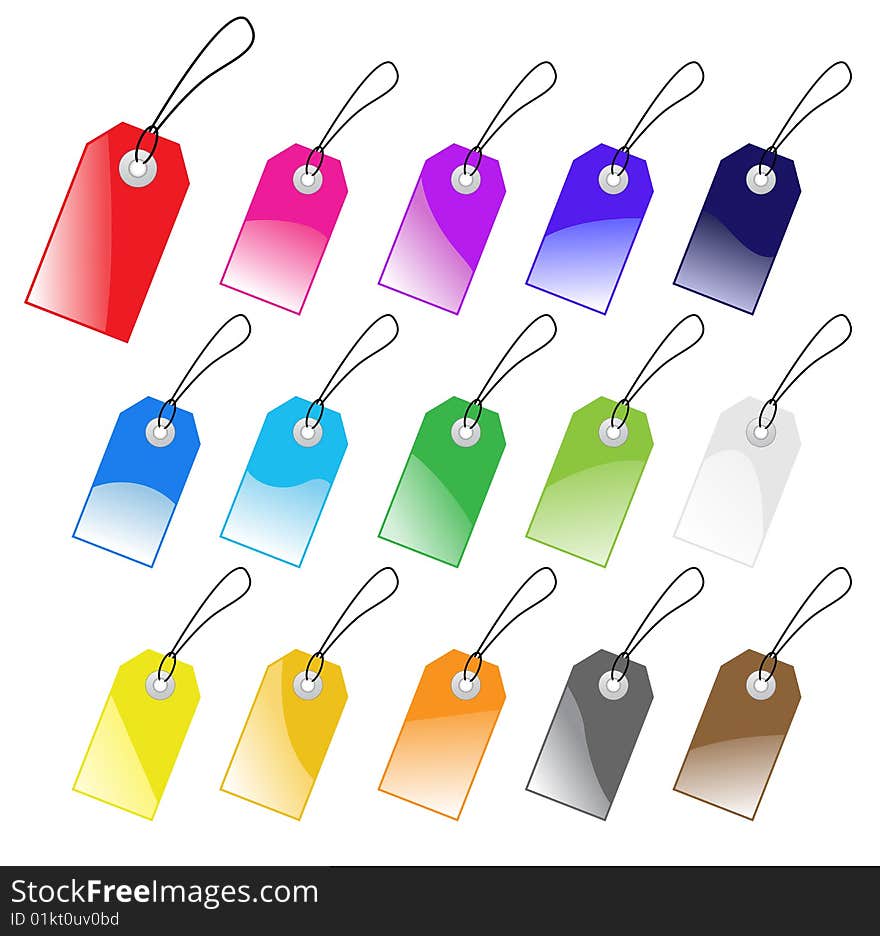 Colored vector tags collection.