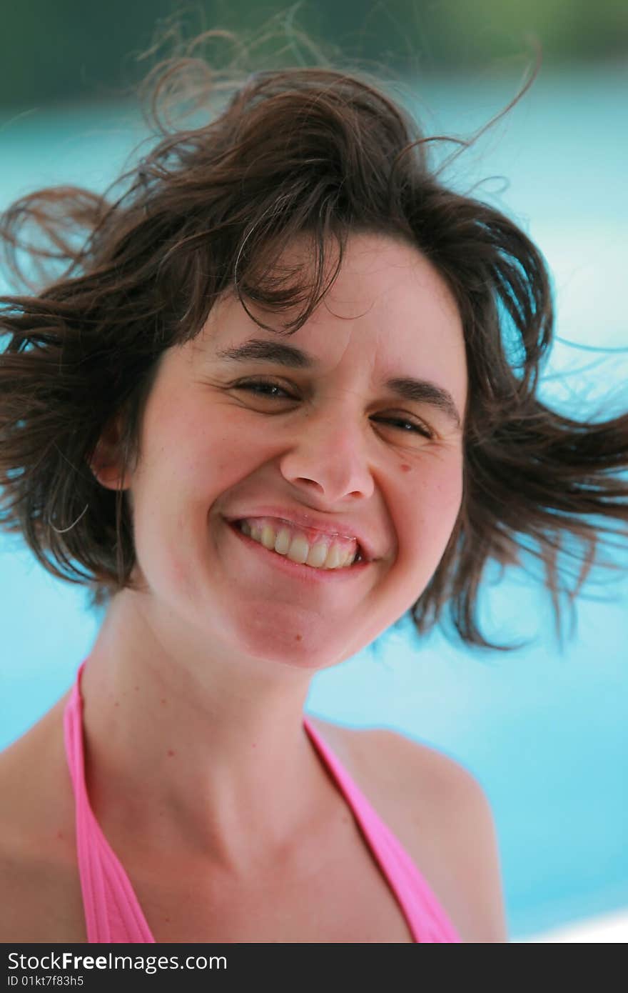 Smiling woman in holidays at the sea