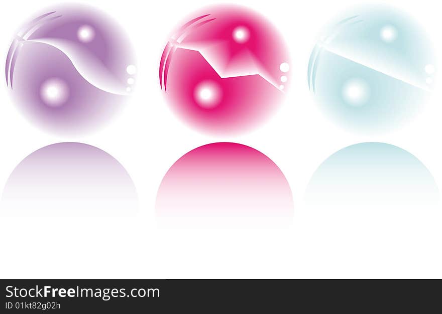 Three Pastel Fantasy Spheres