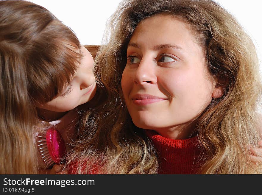 Portrait of two kindly smiling female people. Portrait of two kindly smiling female people