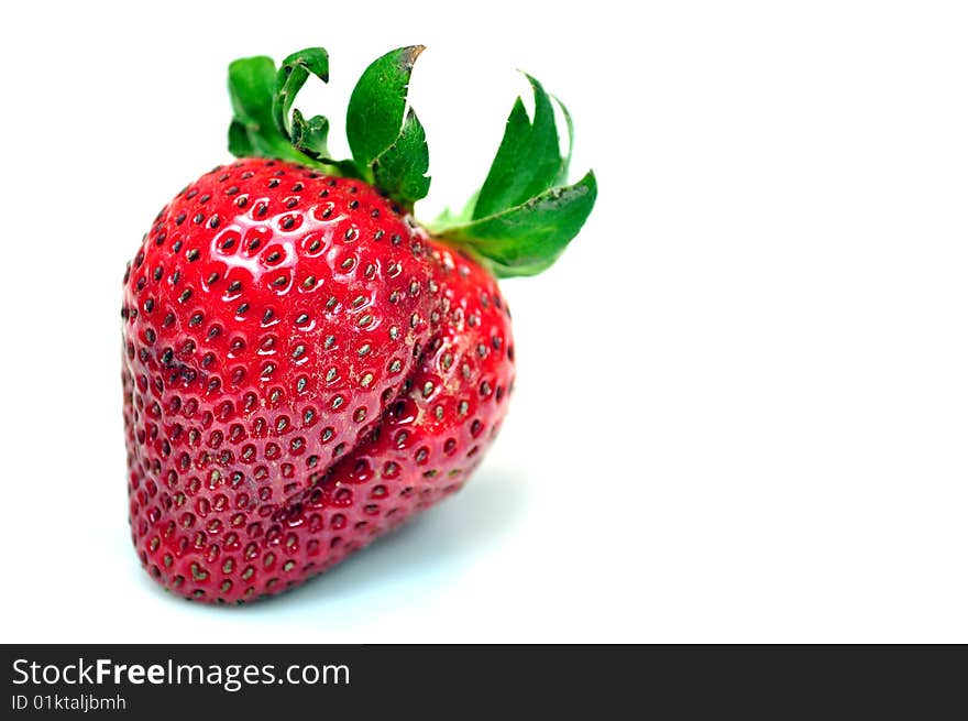 Photo of a strawberry isolated on white background. Photo of a strawberry isolated on white background